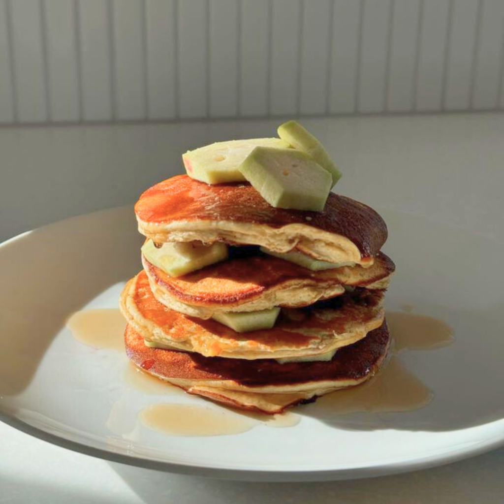 Stack of protein powder pancakes